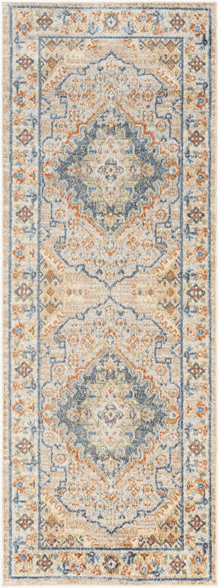 Ellinwood Traditional Oatmeal/Rust Washable Area Rug