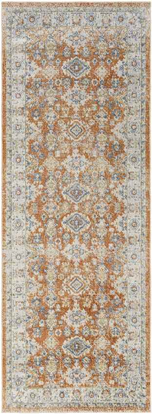 Emporia Traditional Burnt Orange Washable Area Rug