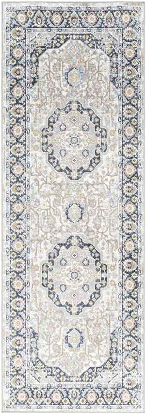 Tribune Traditional Ink Blue Washable Area Rug