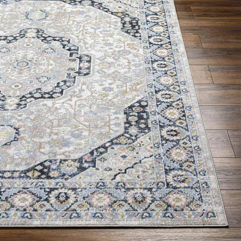 Tribune Traditional Ink Blue Washable Area Rug