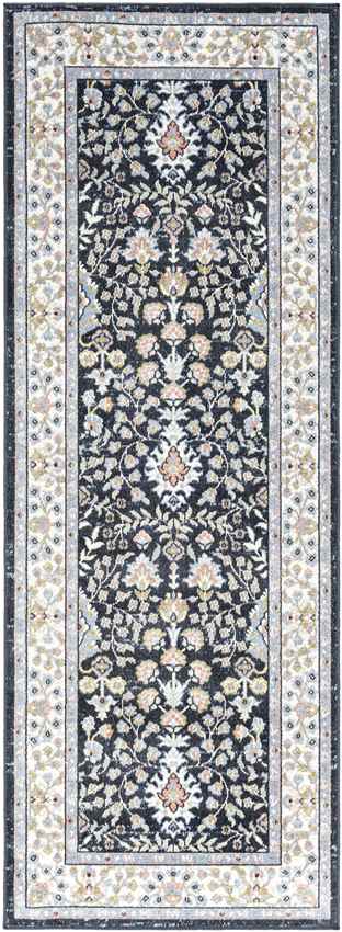 Ulster Traditional Ink Blue Washable Area Rug