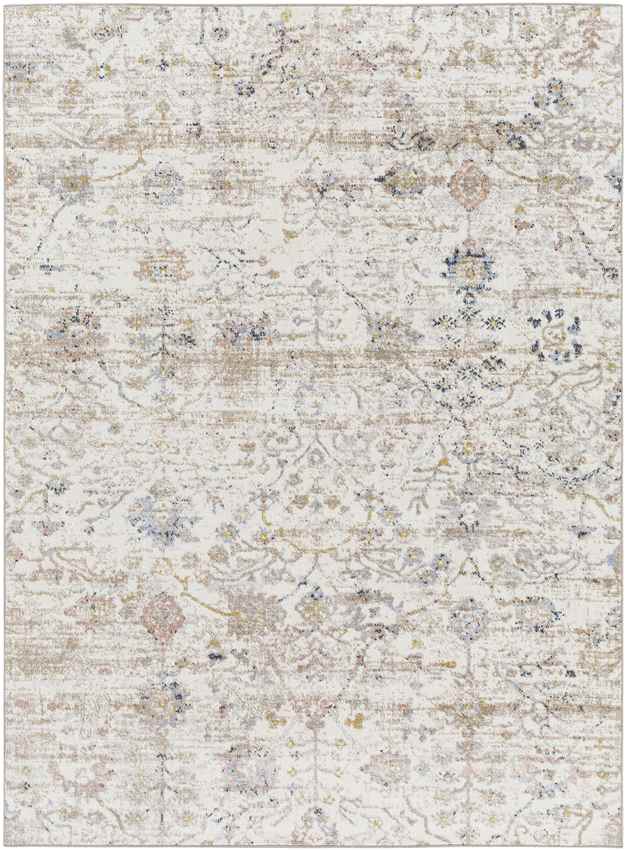 Van Horne Traditional Ivory Washable Area Rug