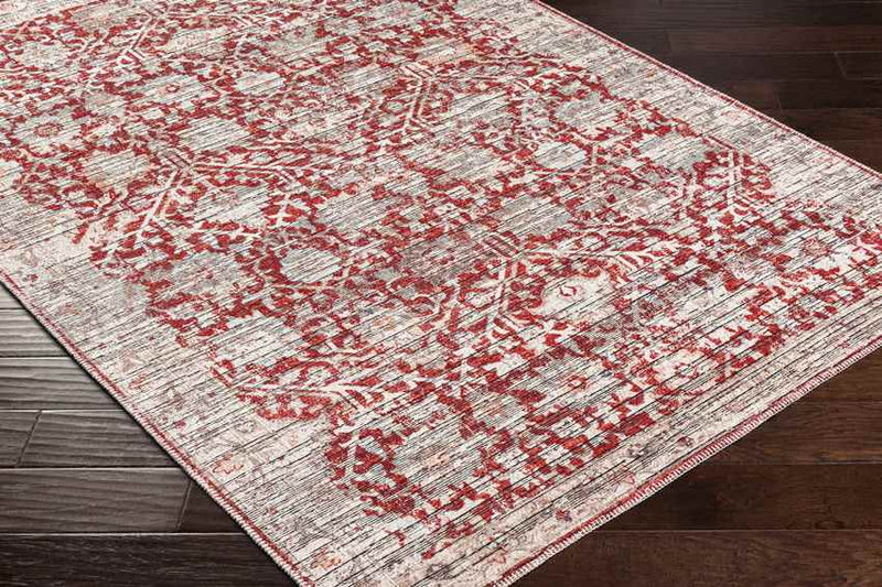 Van Meter Traditional Rust Washable Area Rug