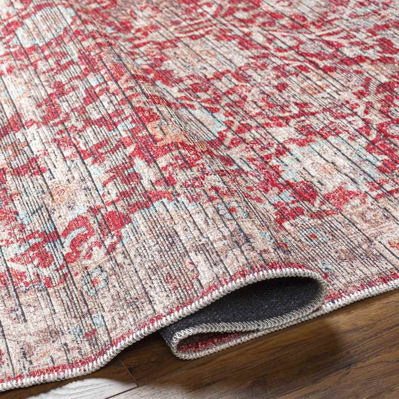 Van Meter Traditional Rust Washable Area Rug