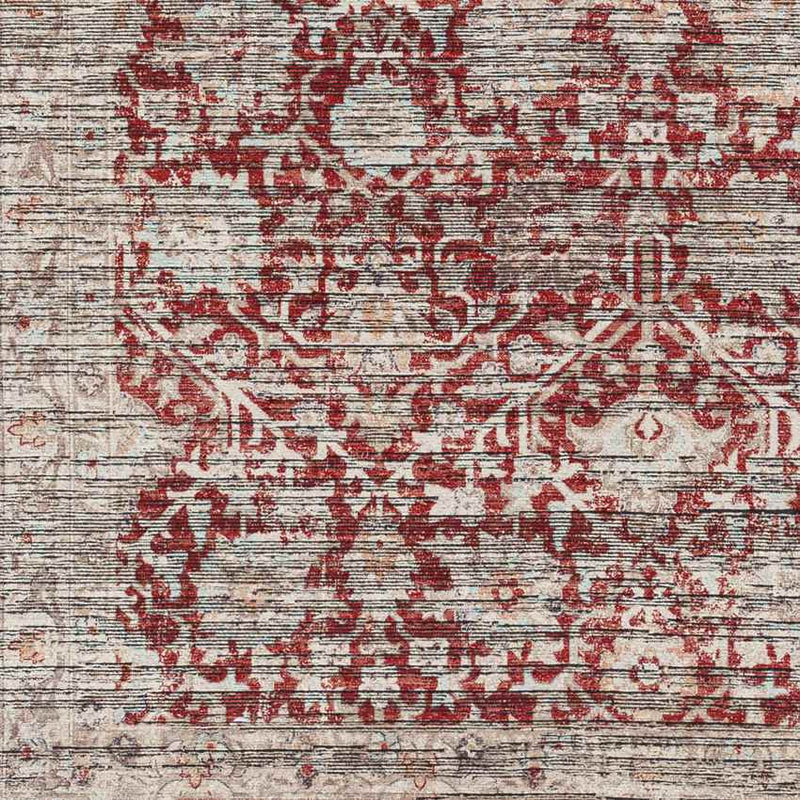 Van Meter Traditional Rust Washable Area Rug