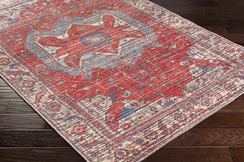 Victory Traditional Burgundy Washable Area Rug