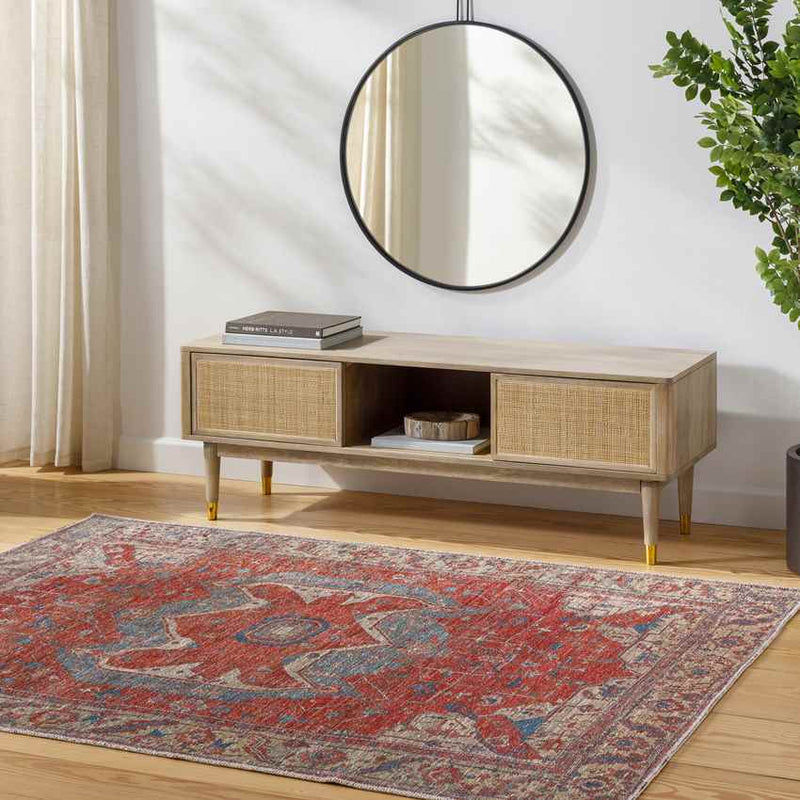 Victory Traditional Burgundy Washable Area Rug