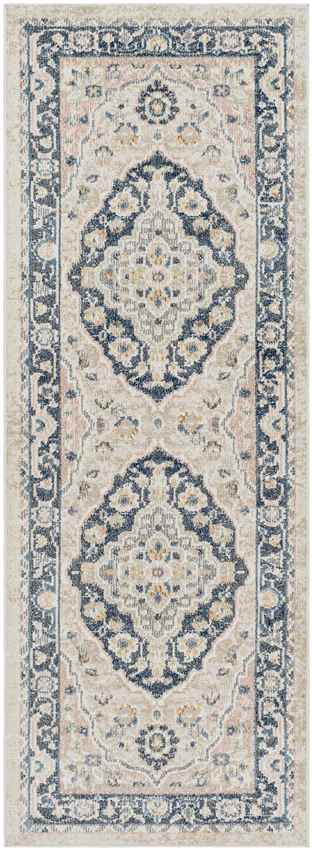 WaKeeney Traditional Cream Washable Area Rug