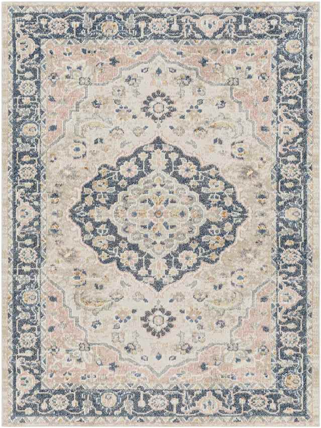 WaKeeney Traditional Cream Washable Area Rug