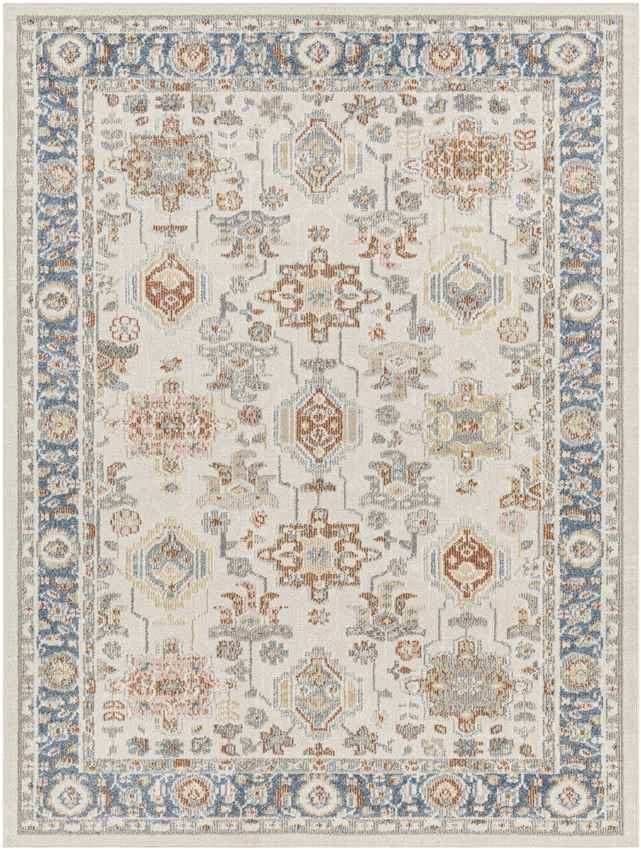 Wall Lake Traditional Beige Washable Area Rug