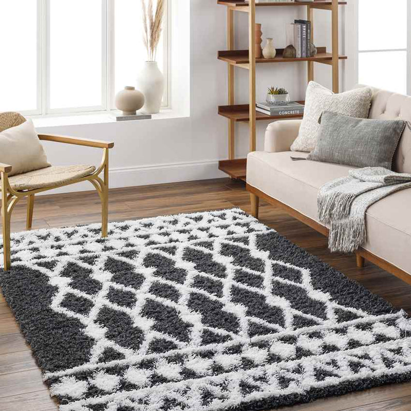 Booth Modern Black Area Rug