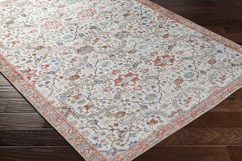 Waubonsie Traditional Rust Washable Area Rug