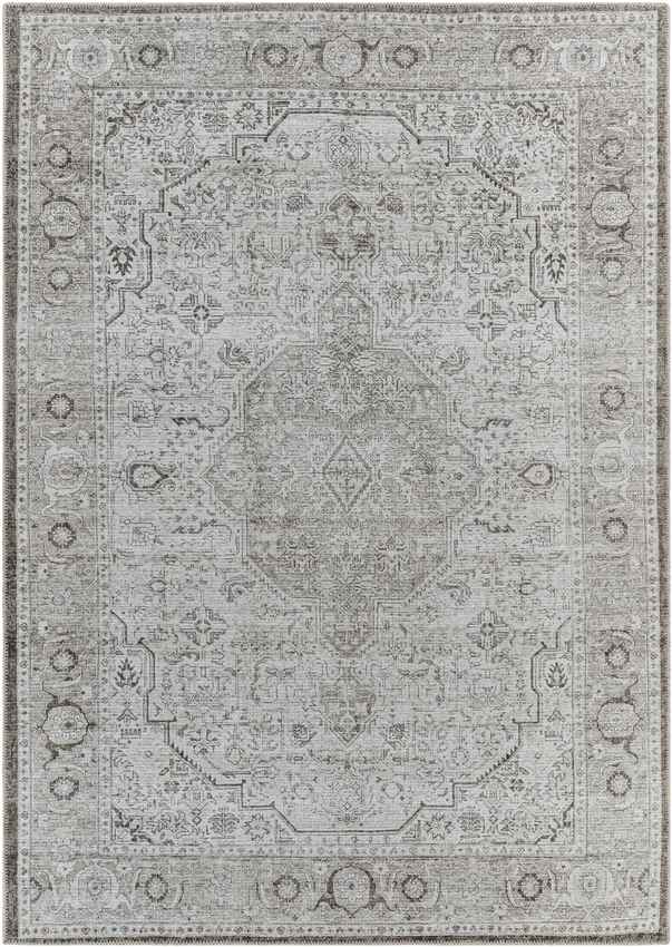 West Fork Traditional Gray Washable Area Rug