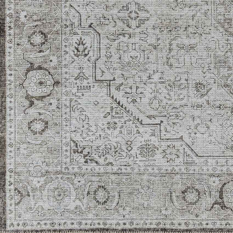 West Fork Traditional Gray Washable Area Rug