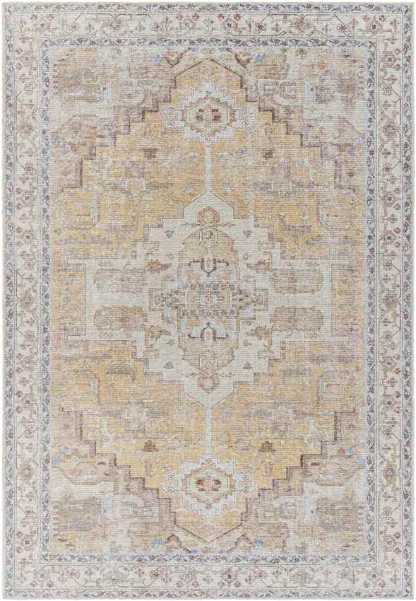 Wheatcroft Traditional Pale Orange Washable Area Rug