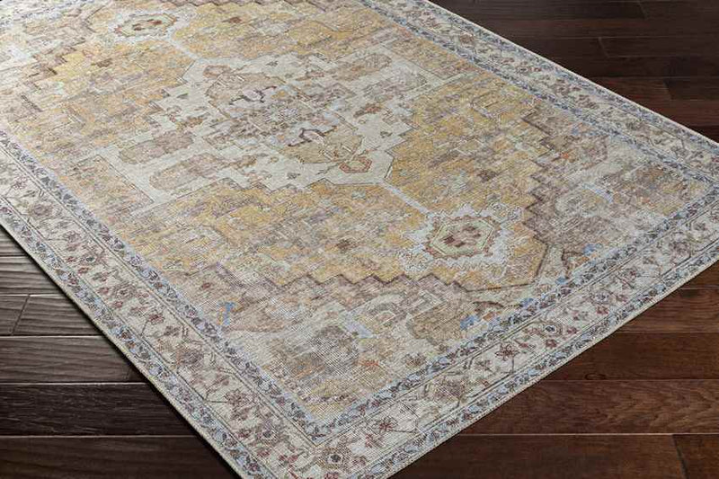 Wheatcroft Traditional Pale Orange Washable Area Rug