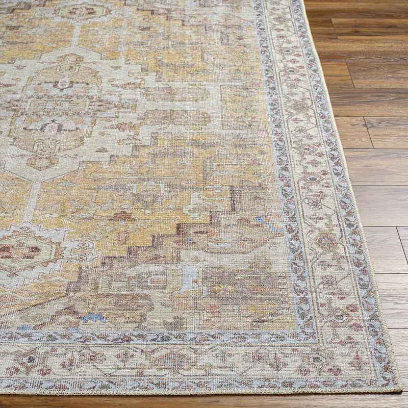 Wheatcroft Traditional Pale Orange Washable Area Rug