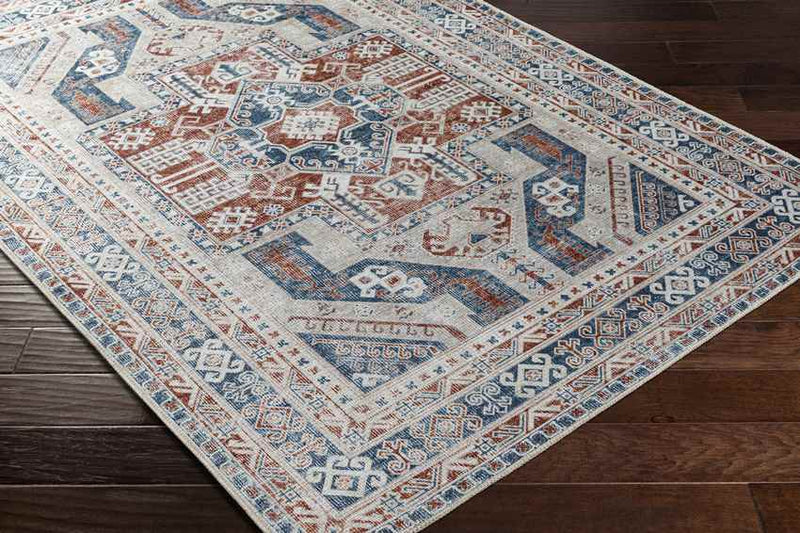 Willisburg Traditional Navy Washable Area Rug