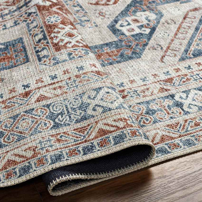 Willisburg Traditional Navy Washable Area Rug