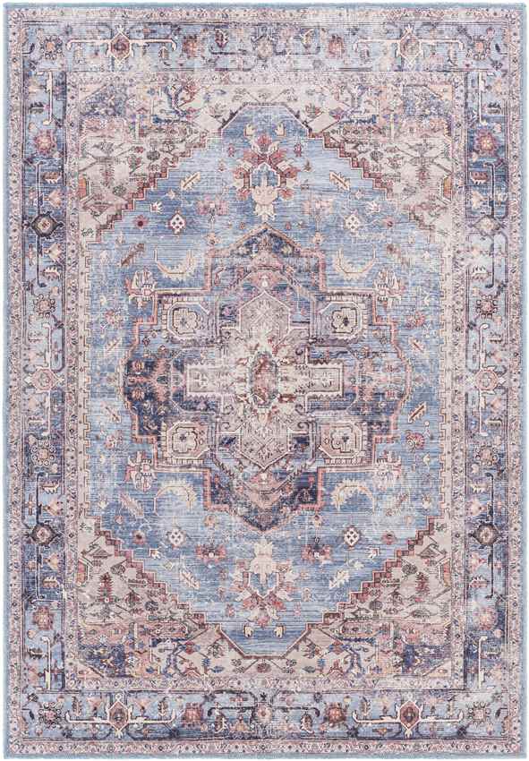 Winneshiek Traditional Navy Washable Area Rug