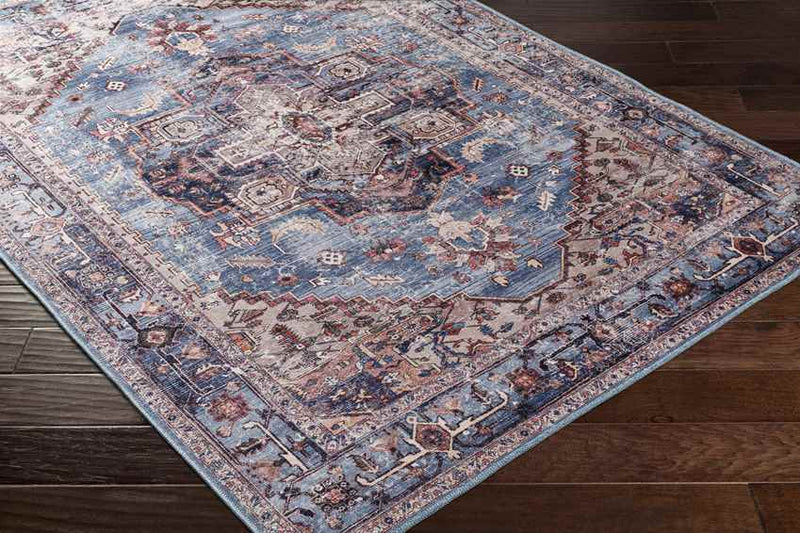 Winneshiek Traditional Navy Washable Area Rug