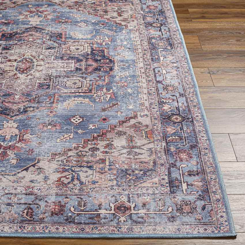 Winneshiek Traditional Navy Washable Area Rug