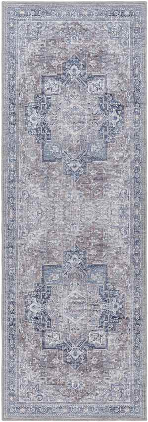 Worthville Traditional Taupe Washable Area Rug