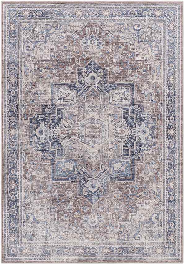 Worthville Traditional Taupe Washable Area Rug