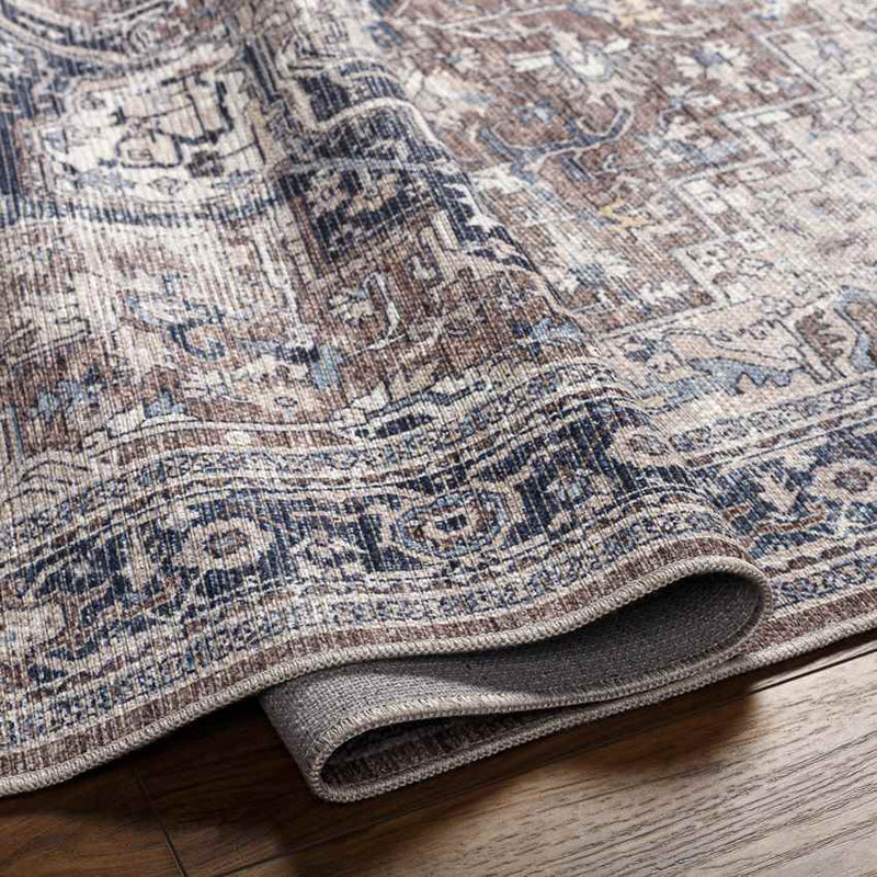 Worthville Traditional Taupe Washable Area Rug