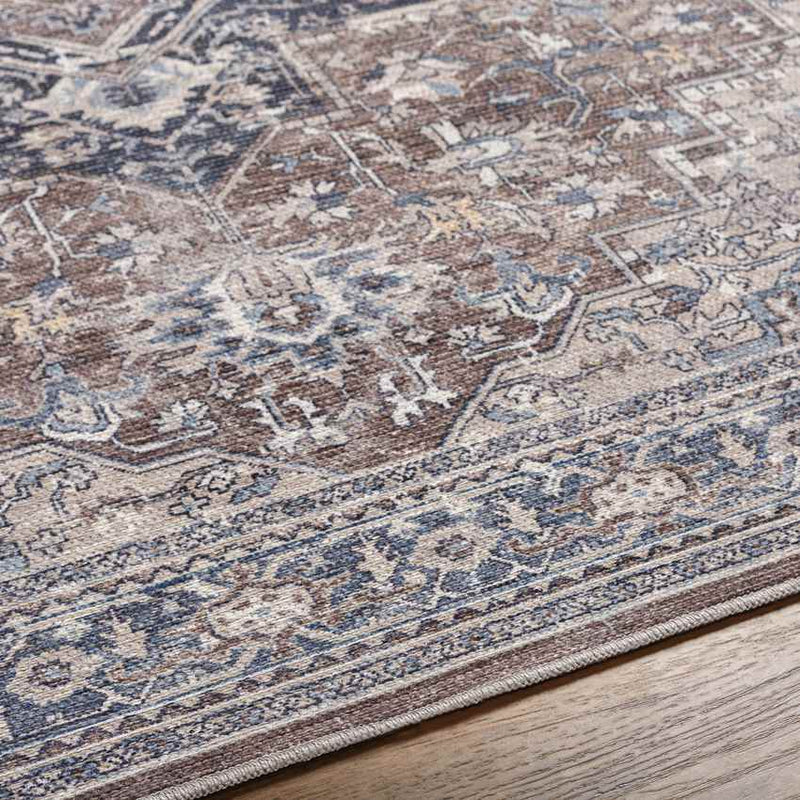 Worthville Traditional Taupe Washable Area Rug