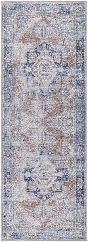 Wyacondah Traditional Navy Washable Area Rug