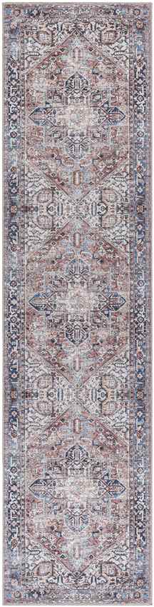 Liebenthal Traditional Rust Washable Area Rug