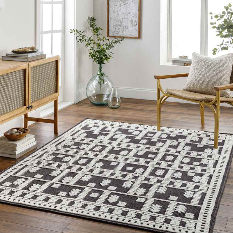 Brownsville Global Charcoal Washable Area Rug