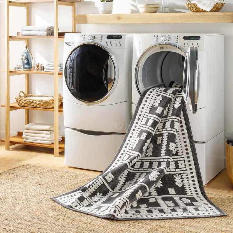 Brownsville Global Charcoal Washable Area Rug