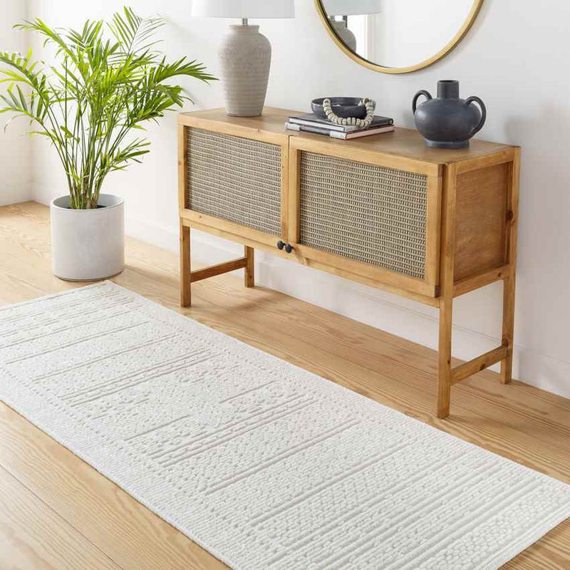 Brunsville Cottage White Washable Area Rug