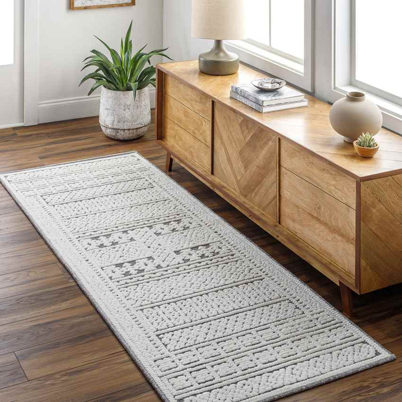 Brunsville Cottage Gray Washable Area Rug