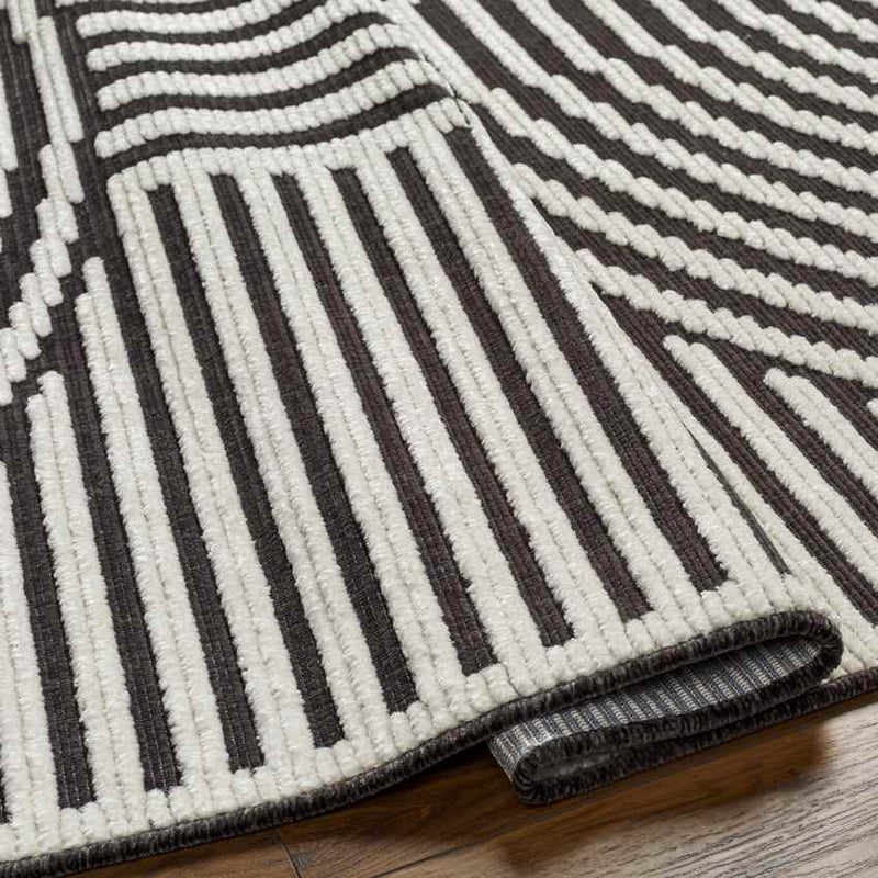 Carter Lake Modern Black Washable Area Rug