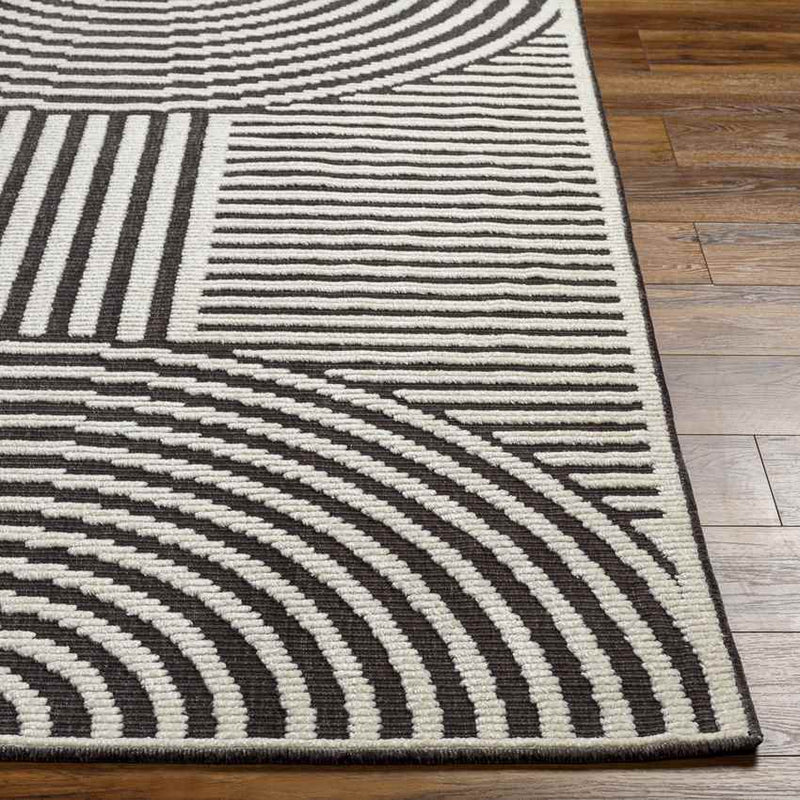 Carter Lake Modern Black Washable Area Rug