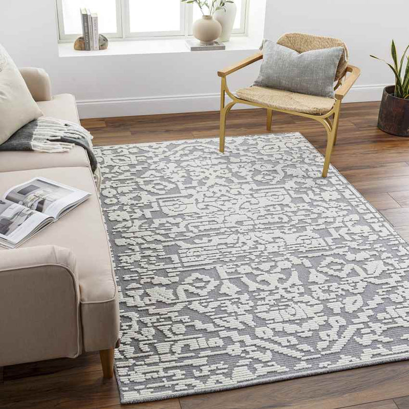 Centertown Cottage Charcoal Washable Area Rug