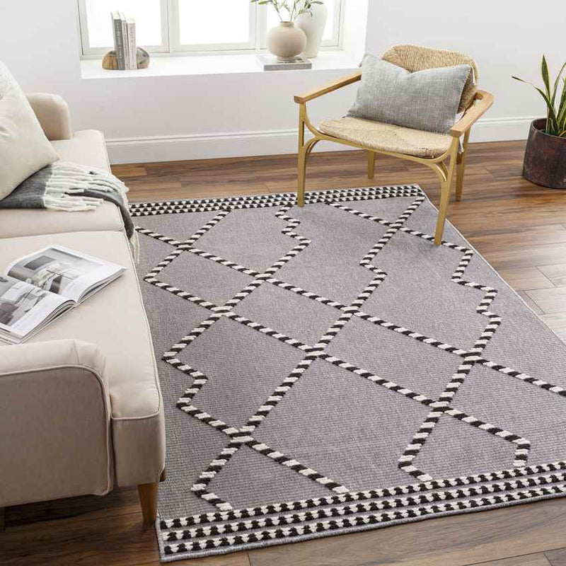 Charter Oak Cottage Charcoal Washable Area Rug