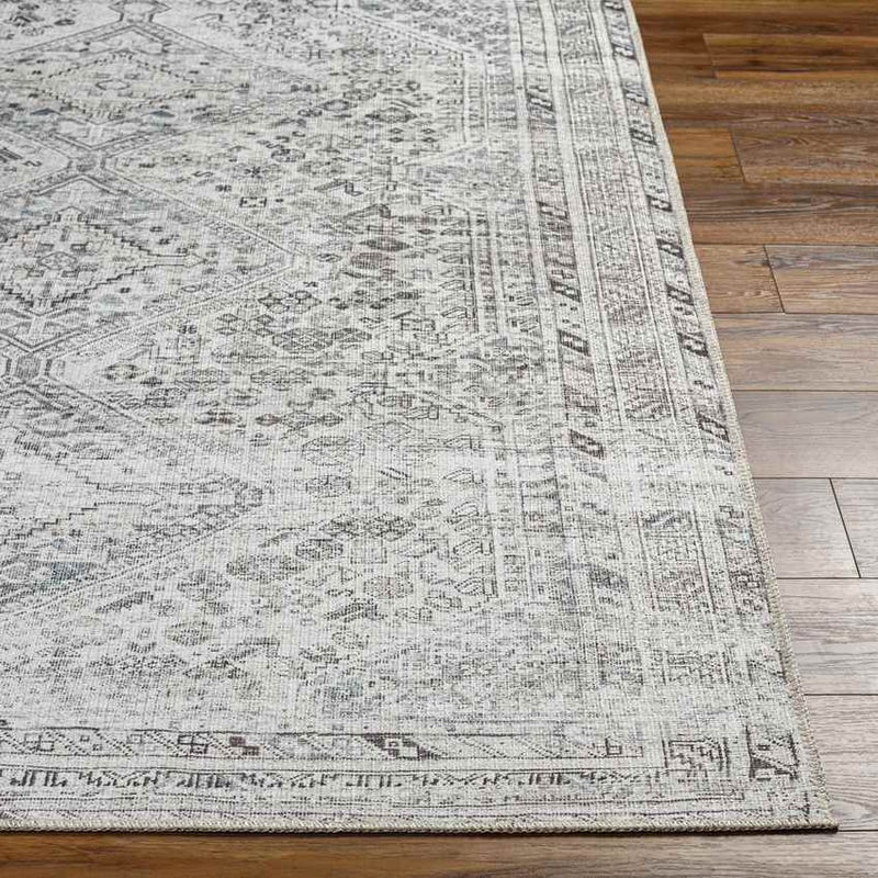 Tonganoxie Traditional Ivory Washable Area Rug