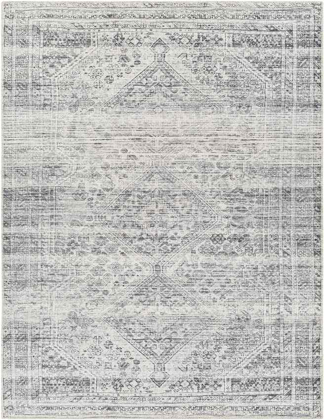 Tonganoxie Traditional Light Gray Washable Area Rug