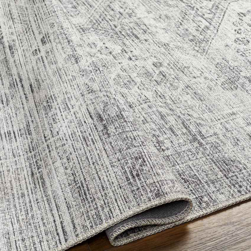 Tonganoxie Traditional Light Gray Washable Area Rug