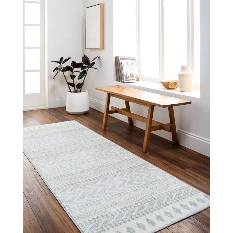 Rose Global Cream/Light Gray Washable Area Rug