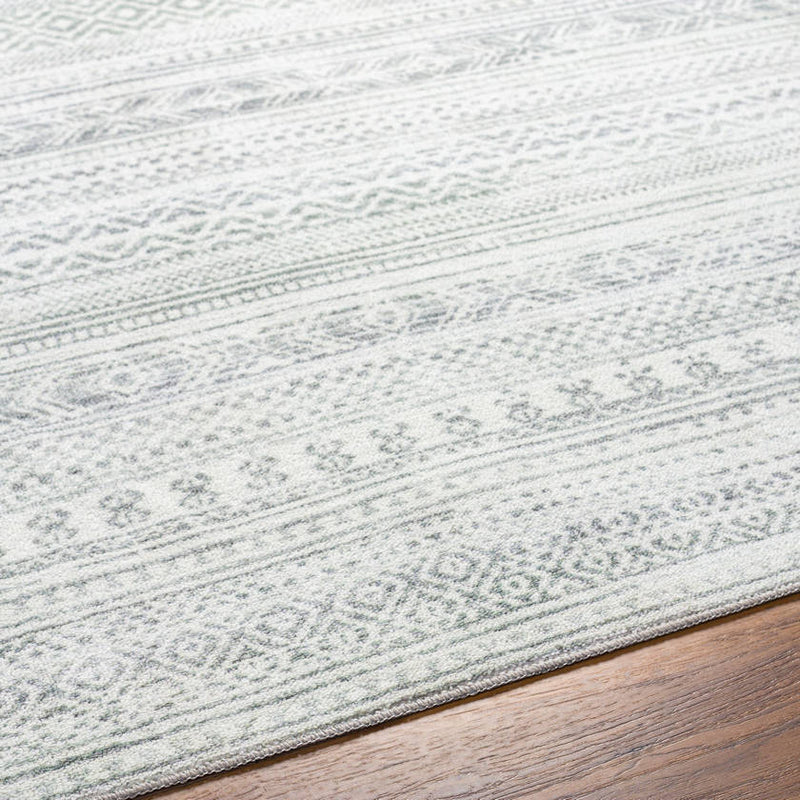 Kennia Global Cream/Light Gray Washable Area Rug