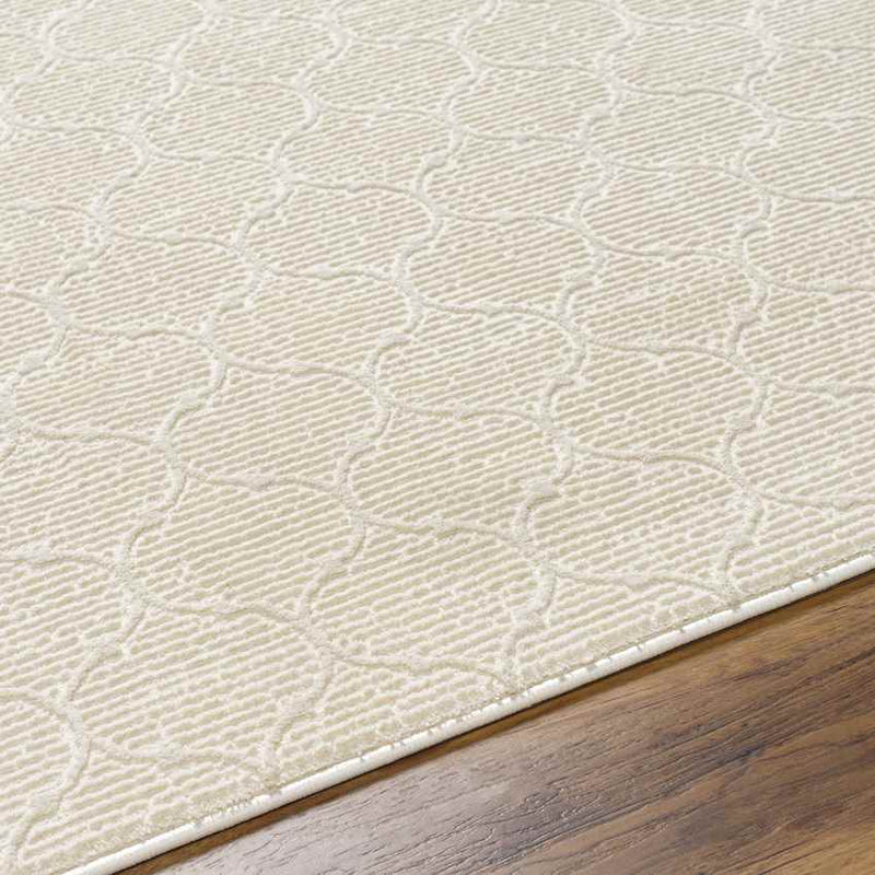 Kwasi Cottage Beige Washable Area Rug