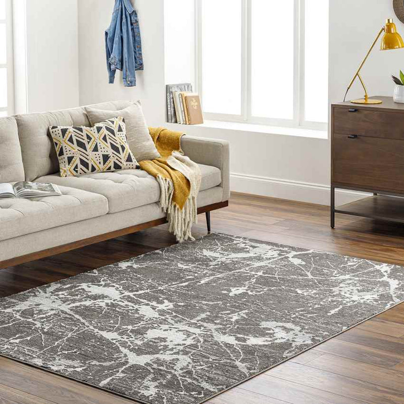 Christon Modern Charcoal Gray Washable Area Rug