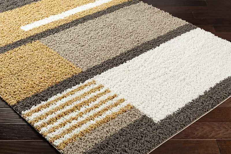 Tyrus Global Apricot/Dark Brown Area Rug