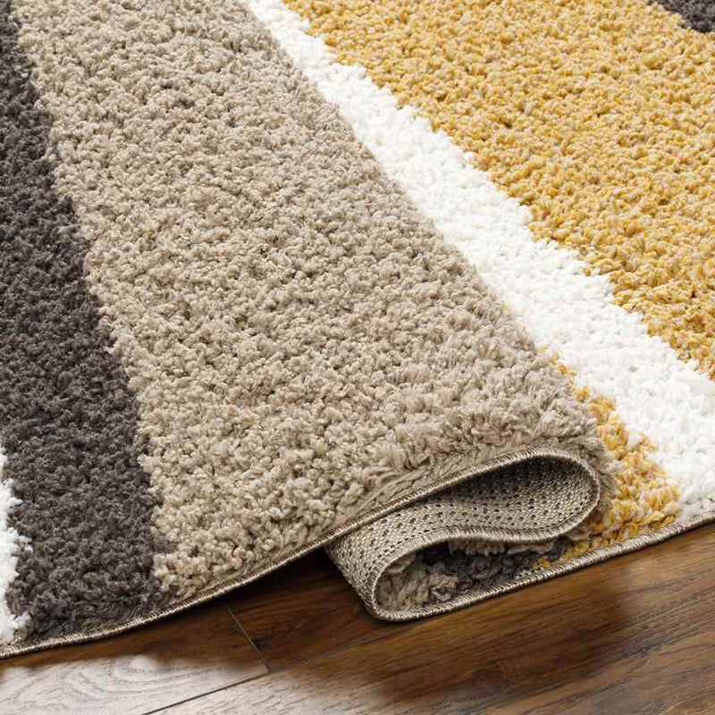 Tyrus Global Apricot/Dark Brown Area Rug