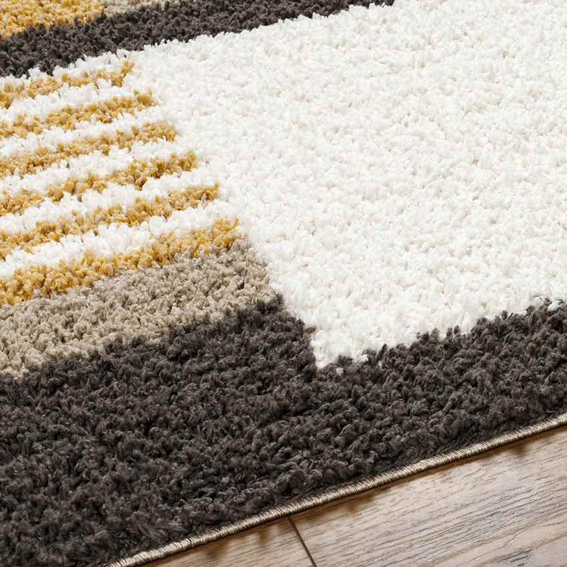 Tyrus Global Apricot/Dark Brown Area Rug